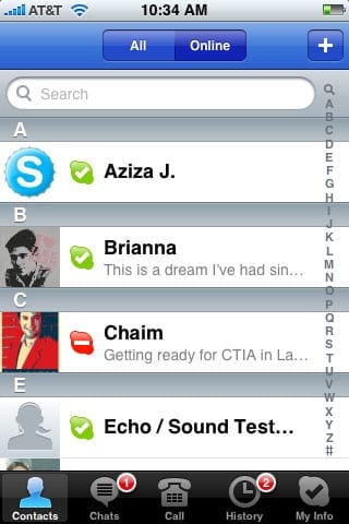 Skype iPhone