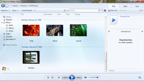 Windows 7 - Media Player