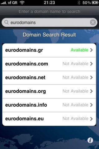 Eurodomains iPhone App