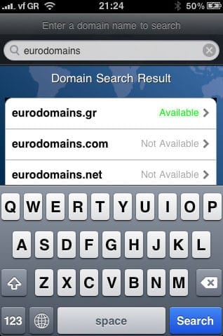 Eurodomains iPhone App