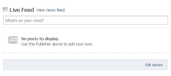 Facebook, no posts to display