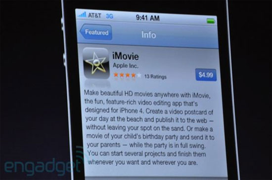 iMovie iPhone 4