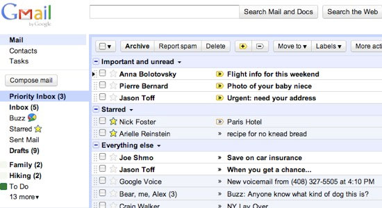 Gmail Priority Inbox