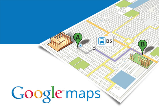Google Maps με πληροφορίες Transit για την Αθήνα