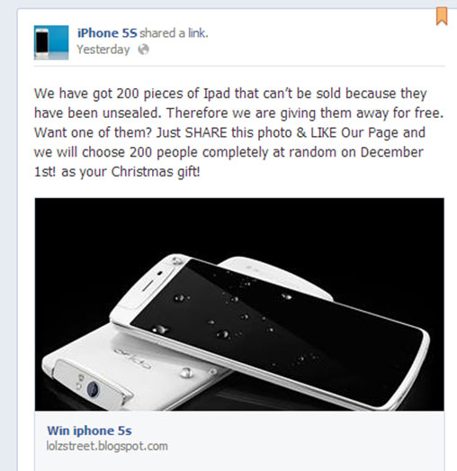 Απάτη με iPhone 5s μέσω Facebook
