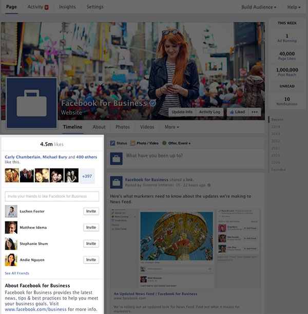 Facebook Pages new design
