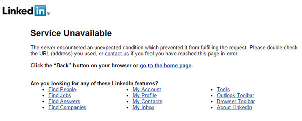 linkedin down