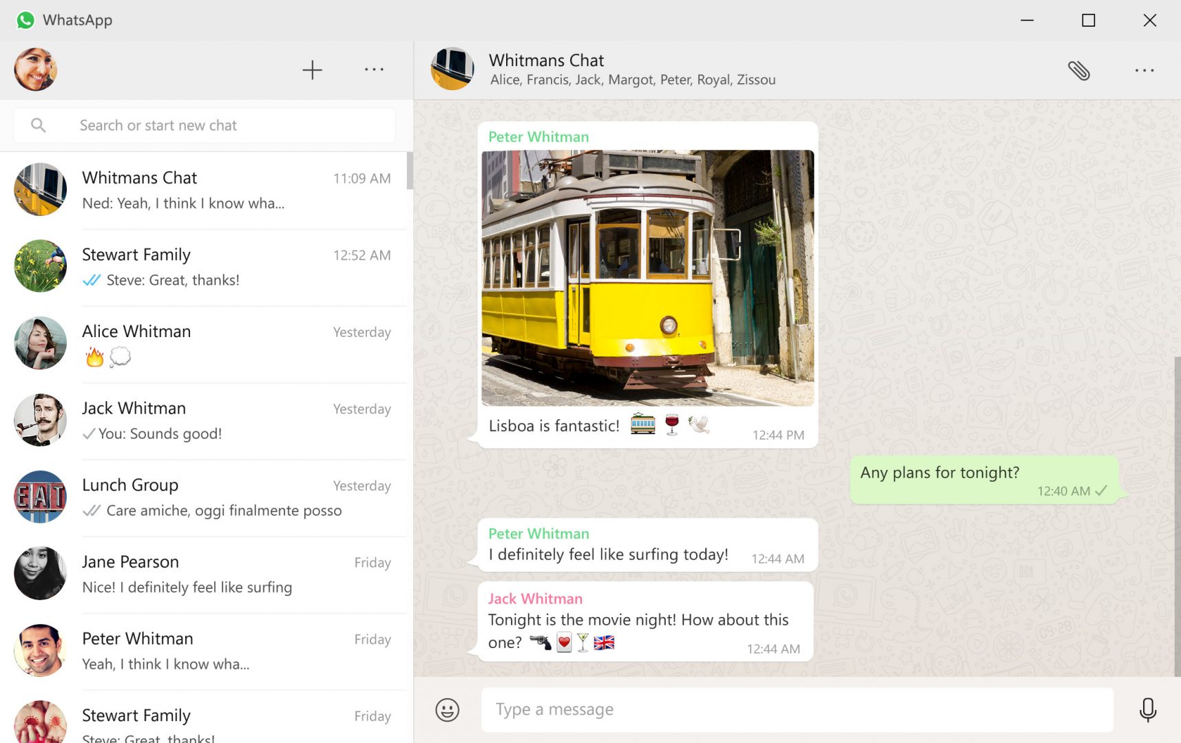 WhatsApp Windows 10 app