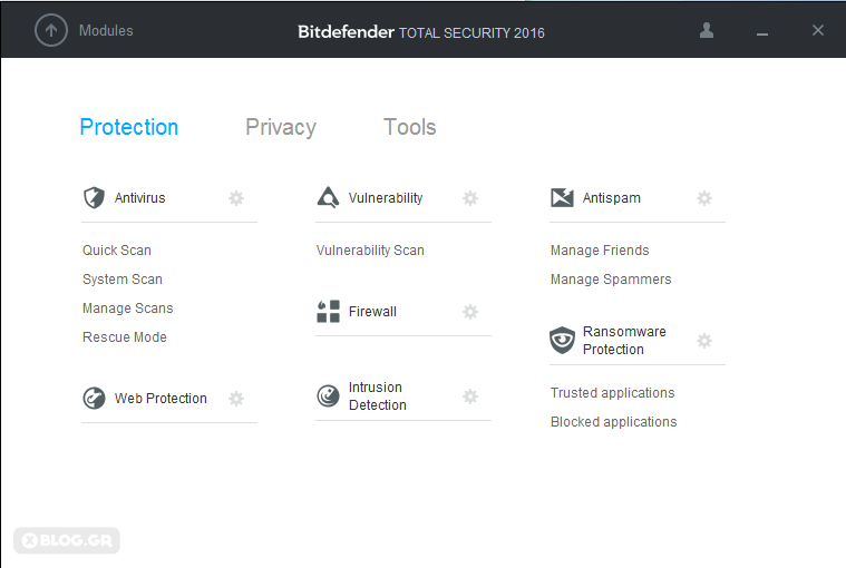 Bitdefender for Windows Modules