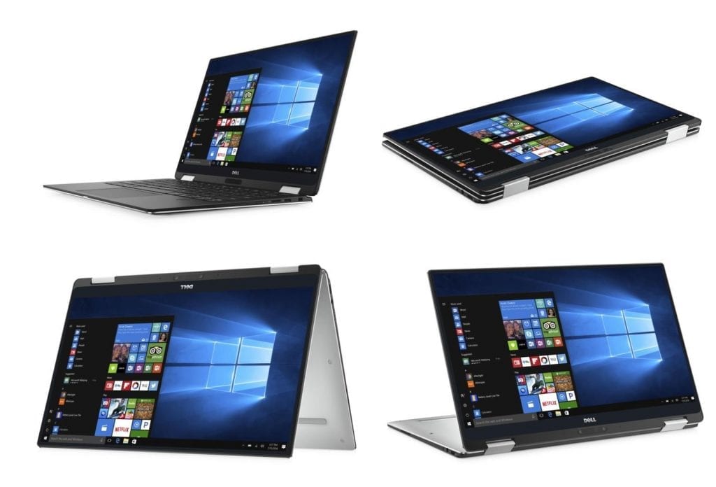 Dell XPS 13 2 in 1 convertible laptop modes