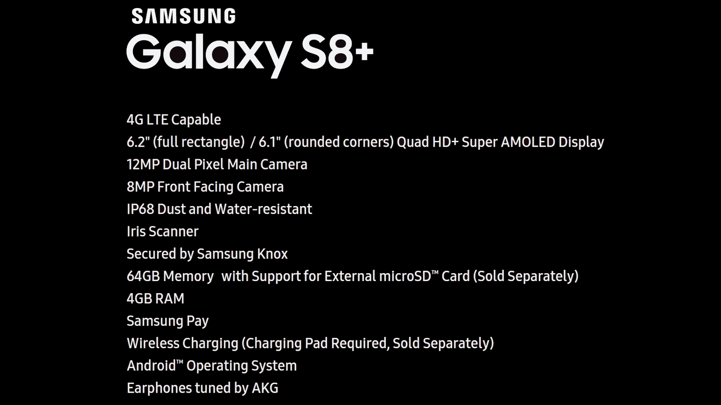 Samsung Galaxy S8+ specs leak