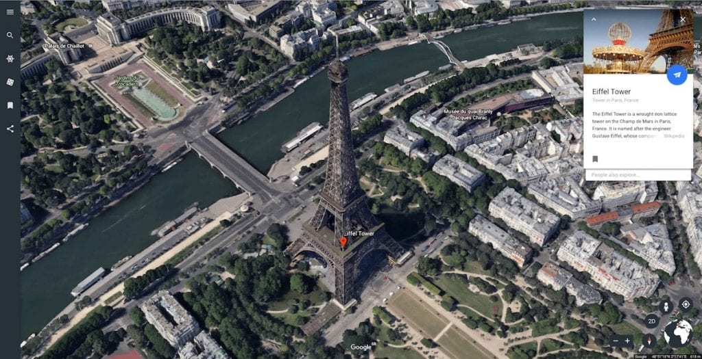 Google Earth Paris Knowledge Card
