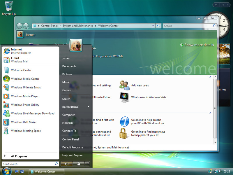 Windows Vista desktop