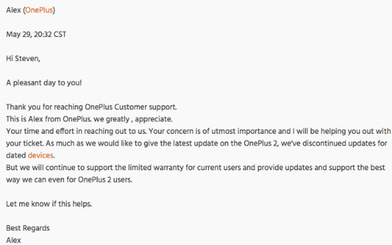 OnePlus 2 Nougat update