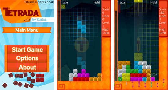 Tetrada, Game για Windows Phone 7 smartphones