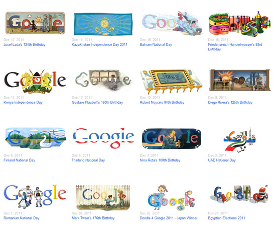 Doodles και Gift Shop από την Google