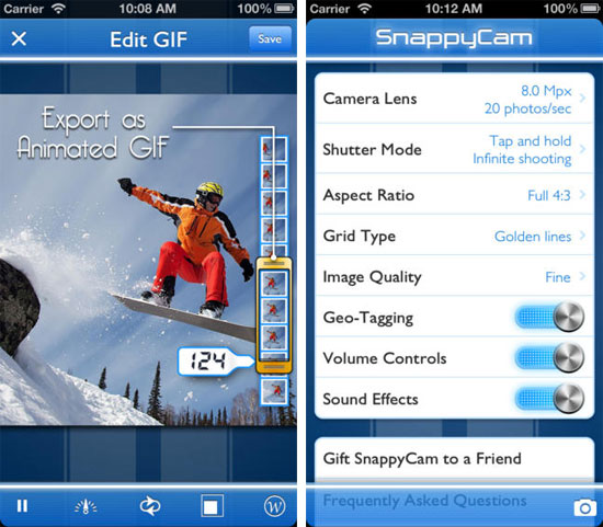 SnappyCam iPhone App