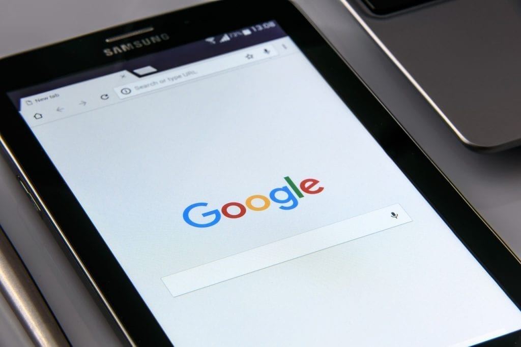 Google Search on tablet