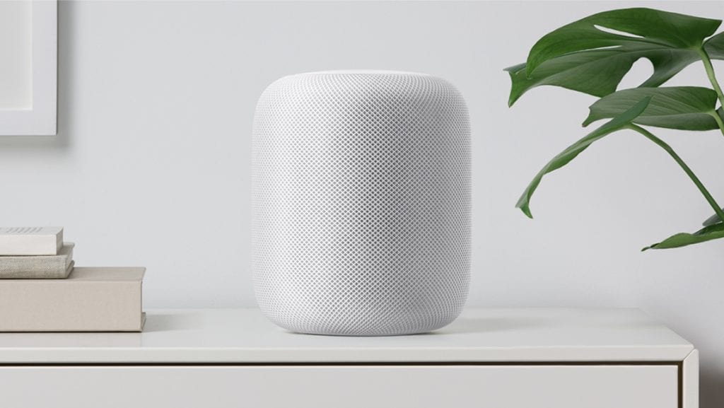 Apple HomePod white shelf