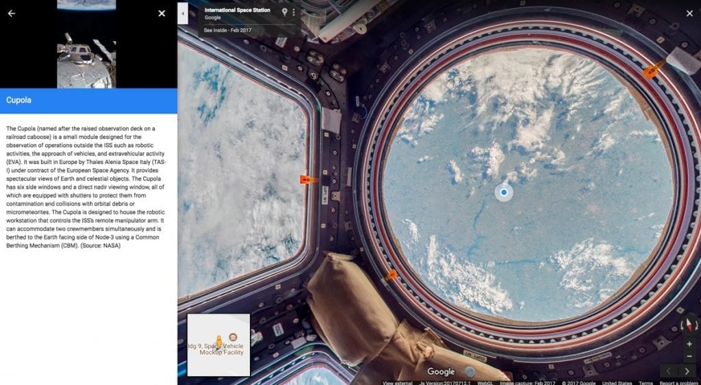Google Street View - Cupola Observational Module Annotation