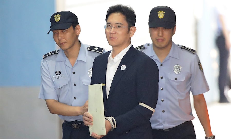 Samsung Lee Jae-yong arrives at the Seoul central district court