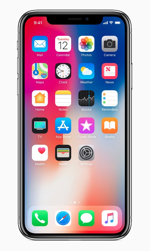 Apple iPhone X homescreen