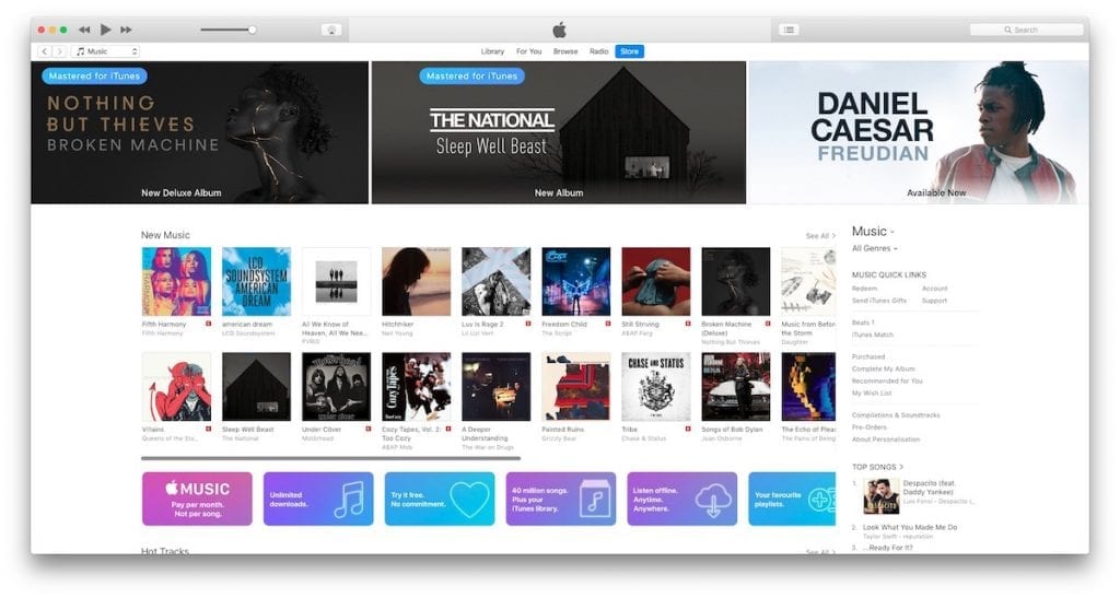 Apple iTunes 12.7 Music