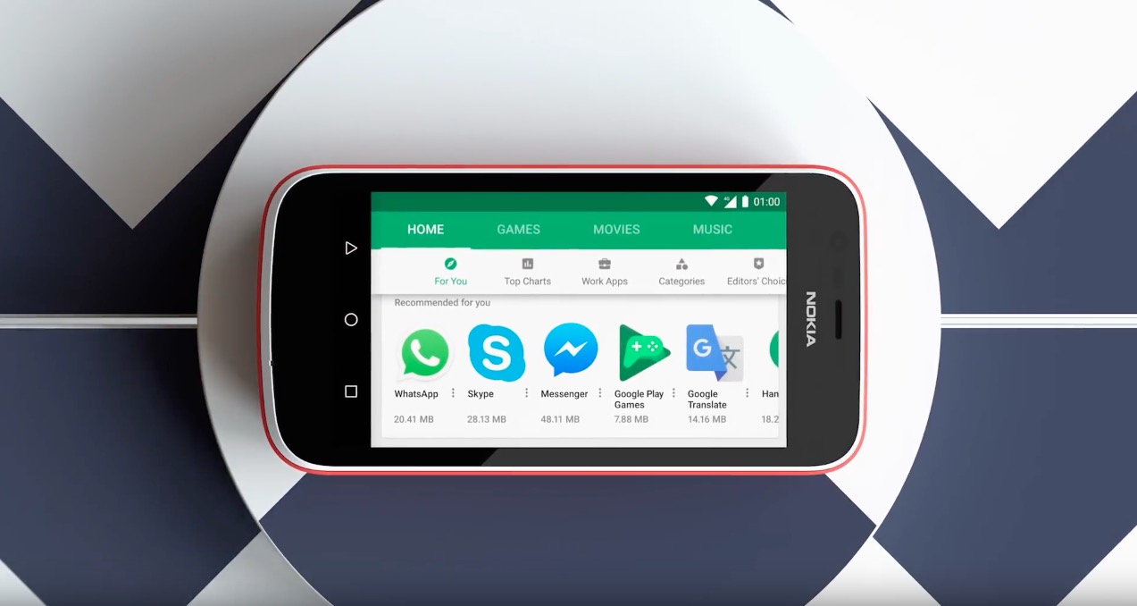 HMD Nokia 1 Google Play Store