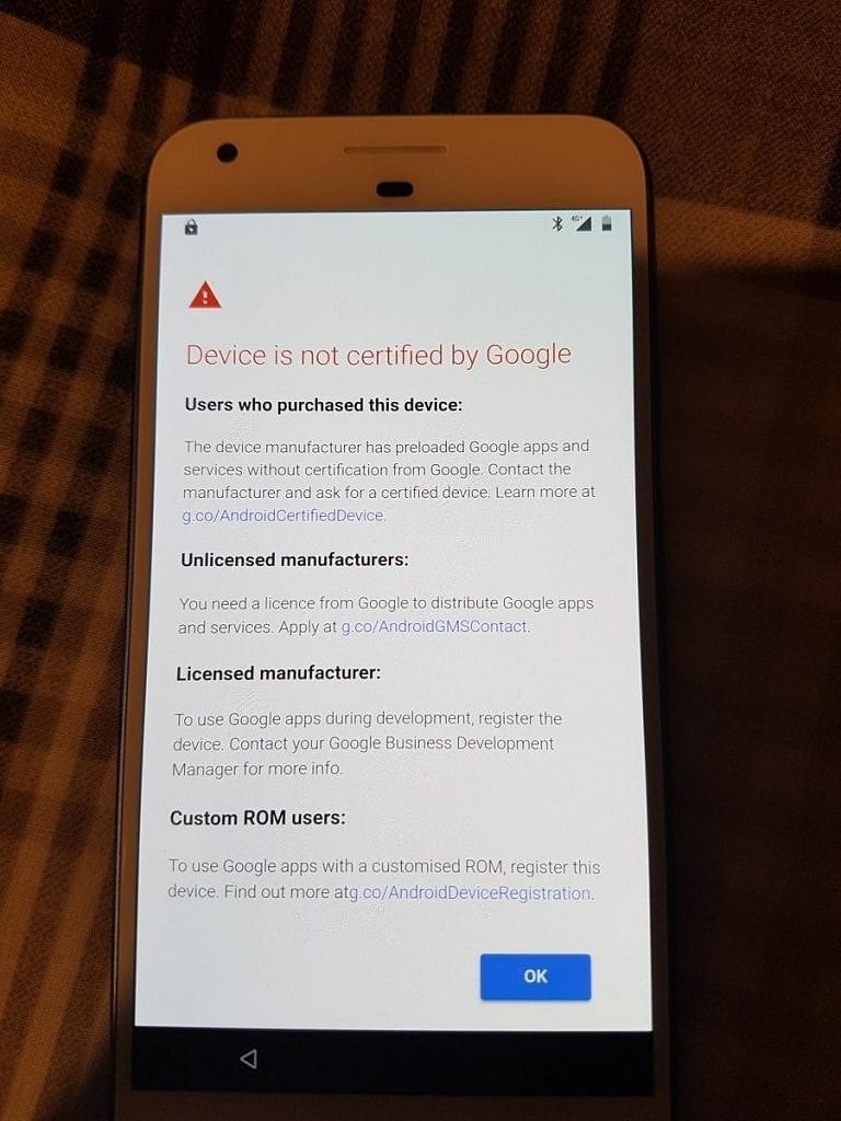 Google Play Uncertified