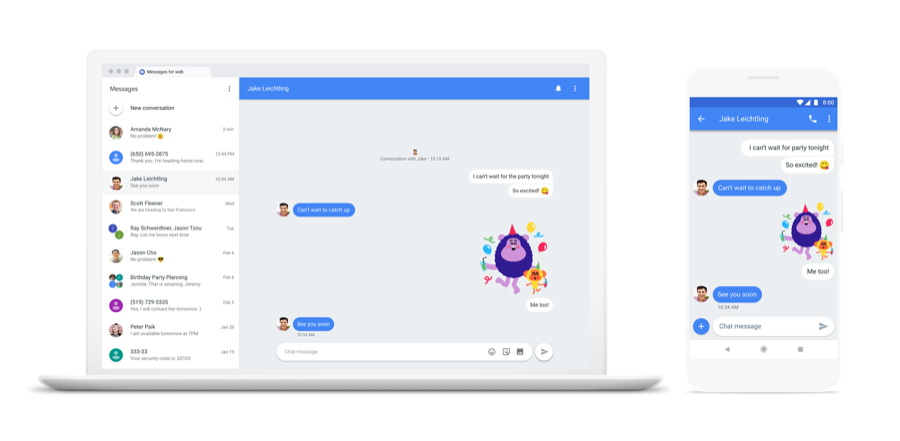 Android Messages web client preview