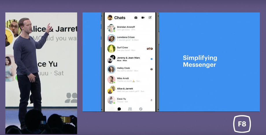 Simplifying Facebook Messenger app 2018