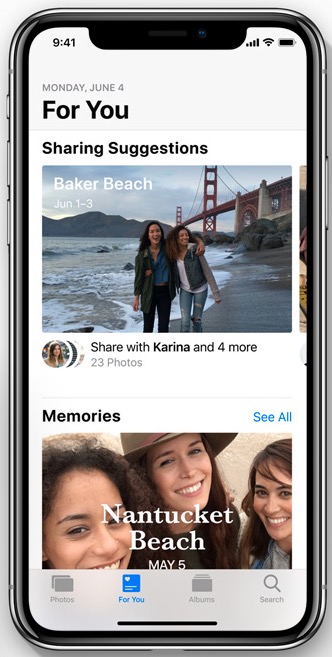 Apple iOS 12 For You Photos