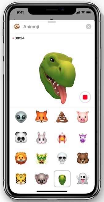 Apple iOS 12 T Rex animoji